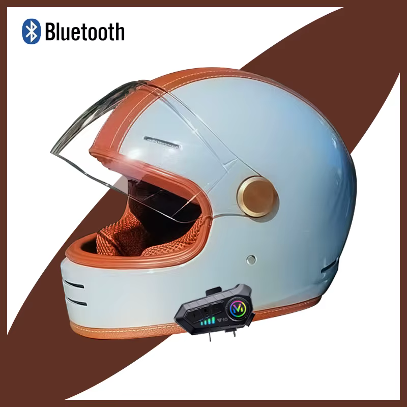 Casque de moto rétro avec certification DOT