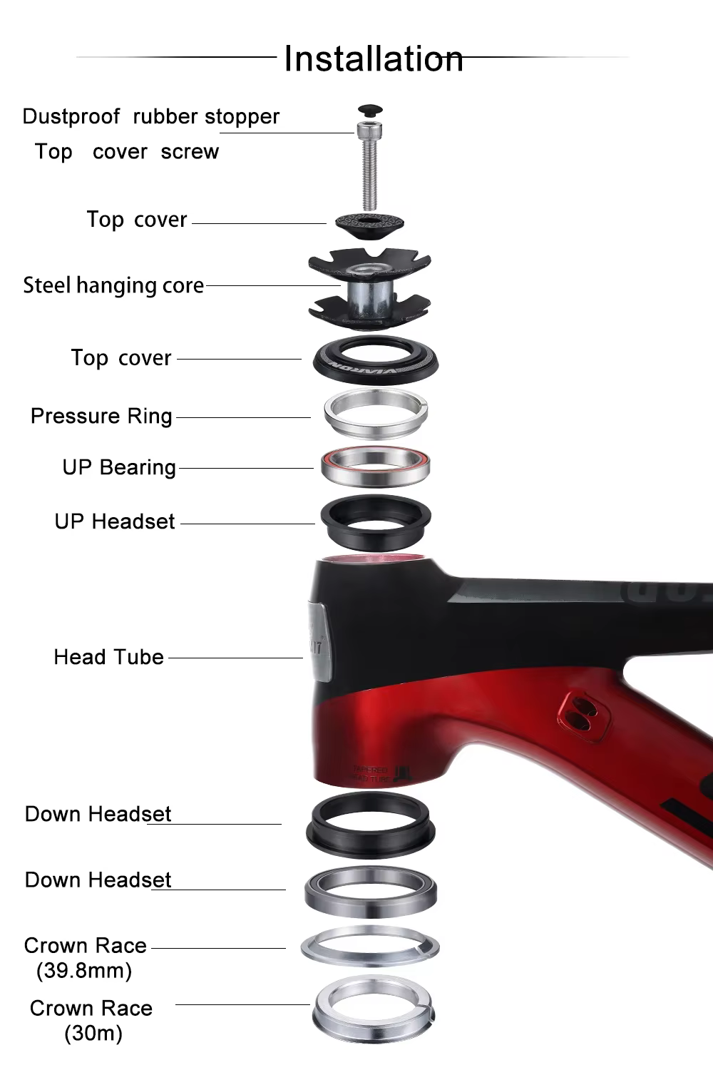 VIARON – casque de vélo vtt 1 1/8 34MM