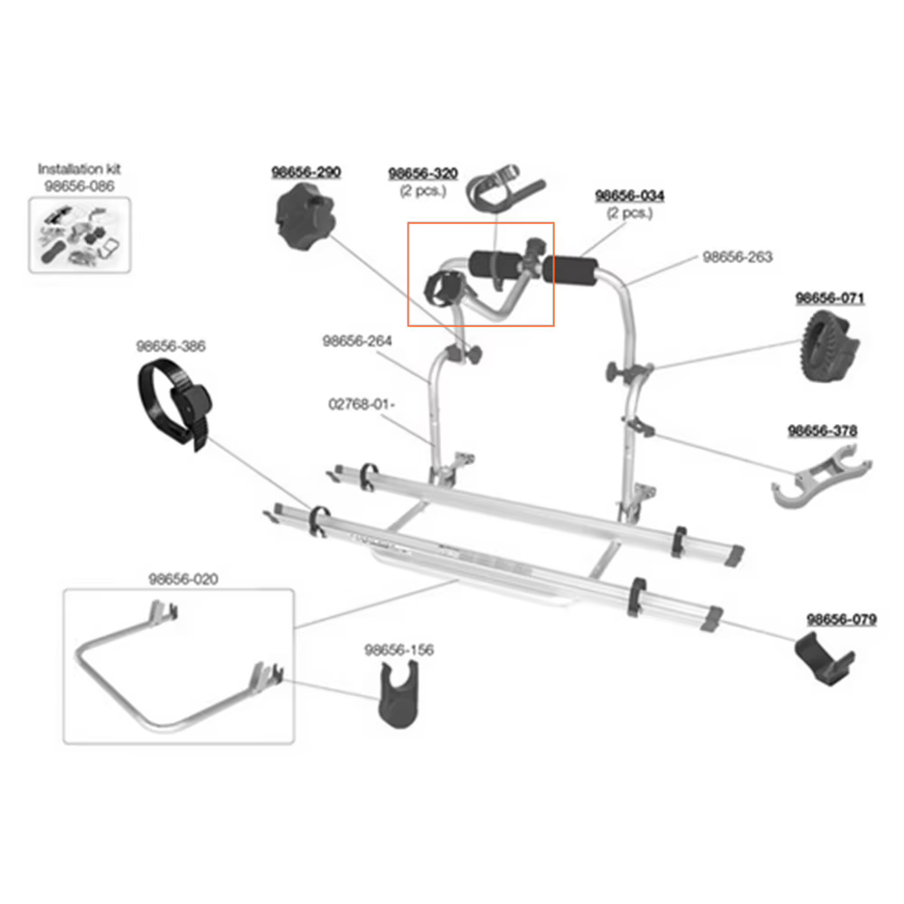 Bloc de vélo ALWAYSME pour supports de vélo Fiamma