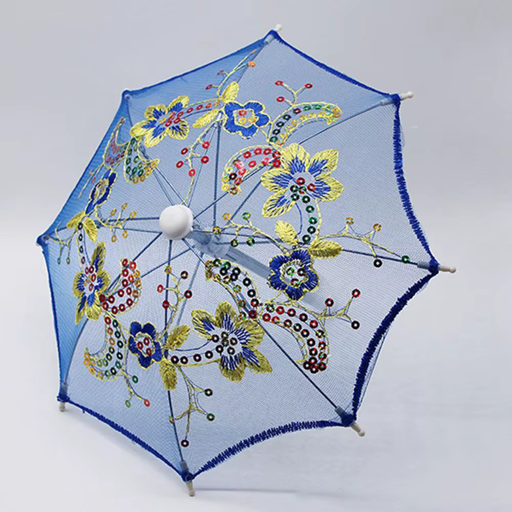 Mini parapluies brodés en dentelle pour bébés et enfants, accessoires de beurre faits à la main, plastique, cadeaux jouets pour filles