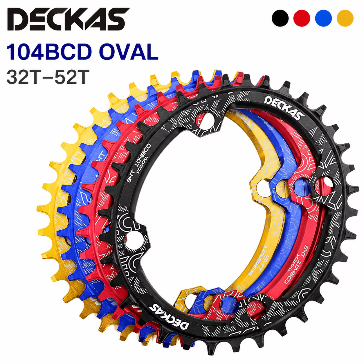Deckas plateau de vélo ovale 104BCD 32T 34T 36T 38T 40 42 44 46 48 50 52 dents vtt vélos de route roue à chaîne de montagne 104 Bcd