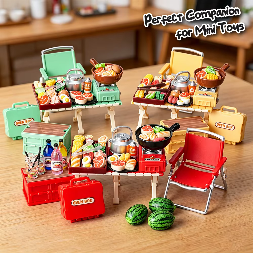 Ensemble de modèles miniatures pour camping et pique-nique, accessoires pour maison de poupée, décorations artisanales DIY, accessoires de photographie, ornements de paysage miniature