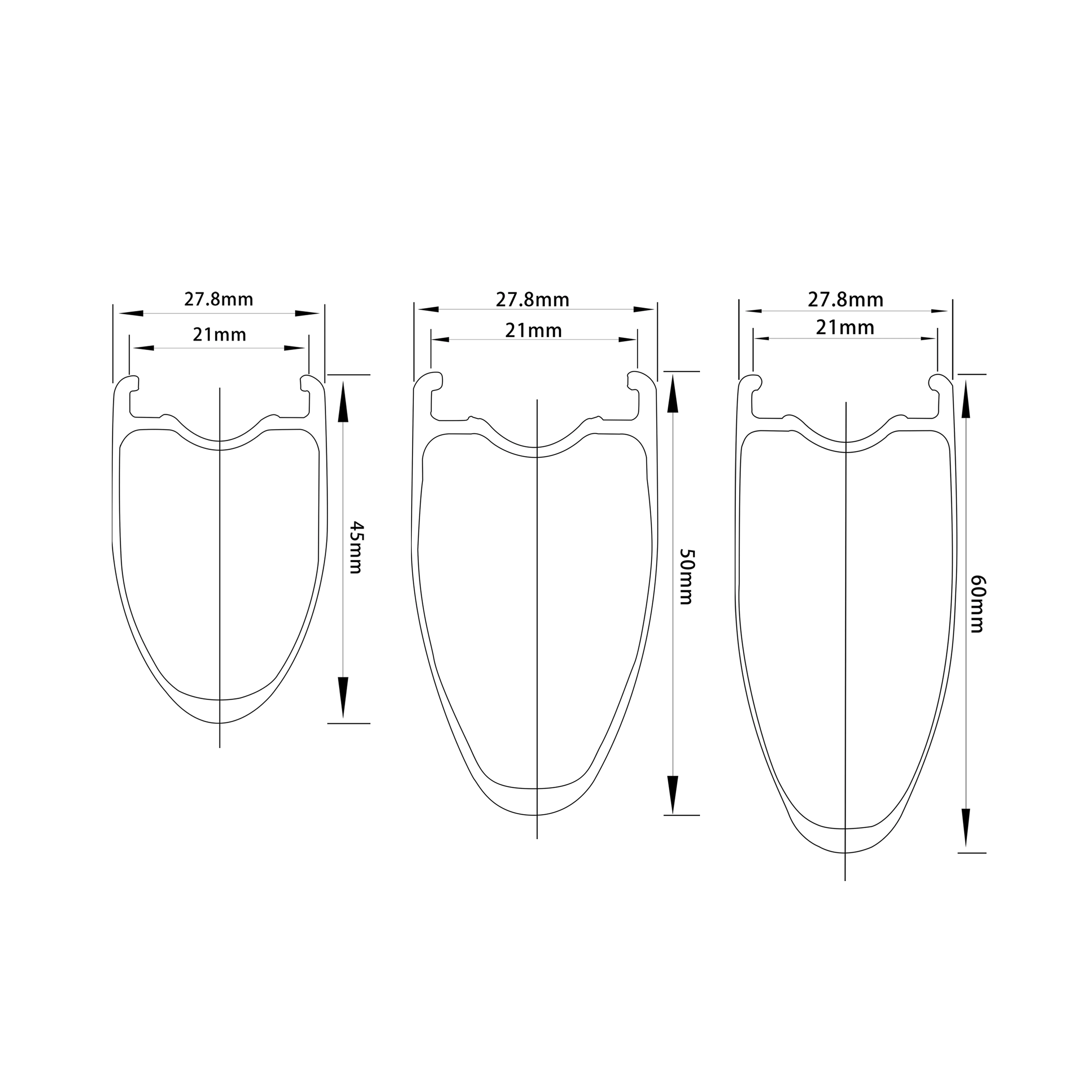 Jantes de vélo de route en carbone 700C
