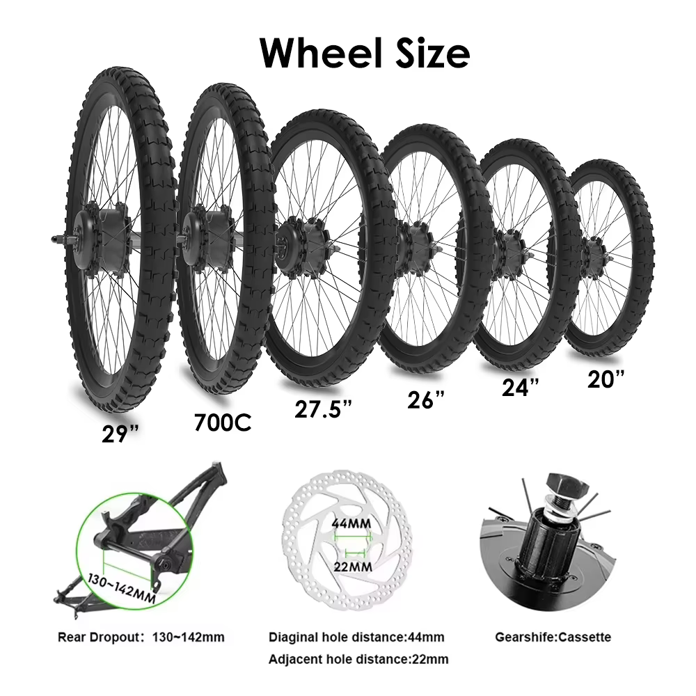 Kit de Conversion de vélo électrique à Cassette 36V 350W