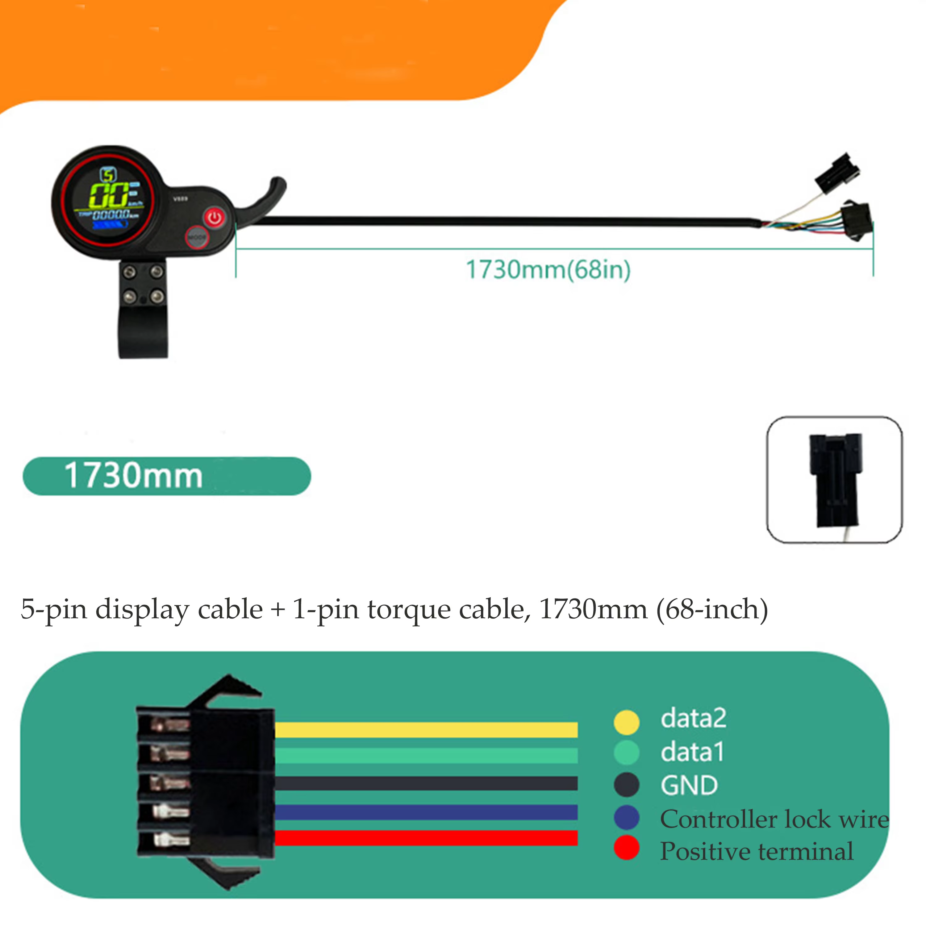 Écran LCD pour vélo électrique avec accélérateur rotatif