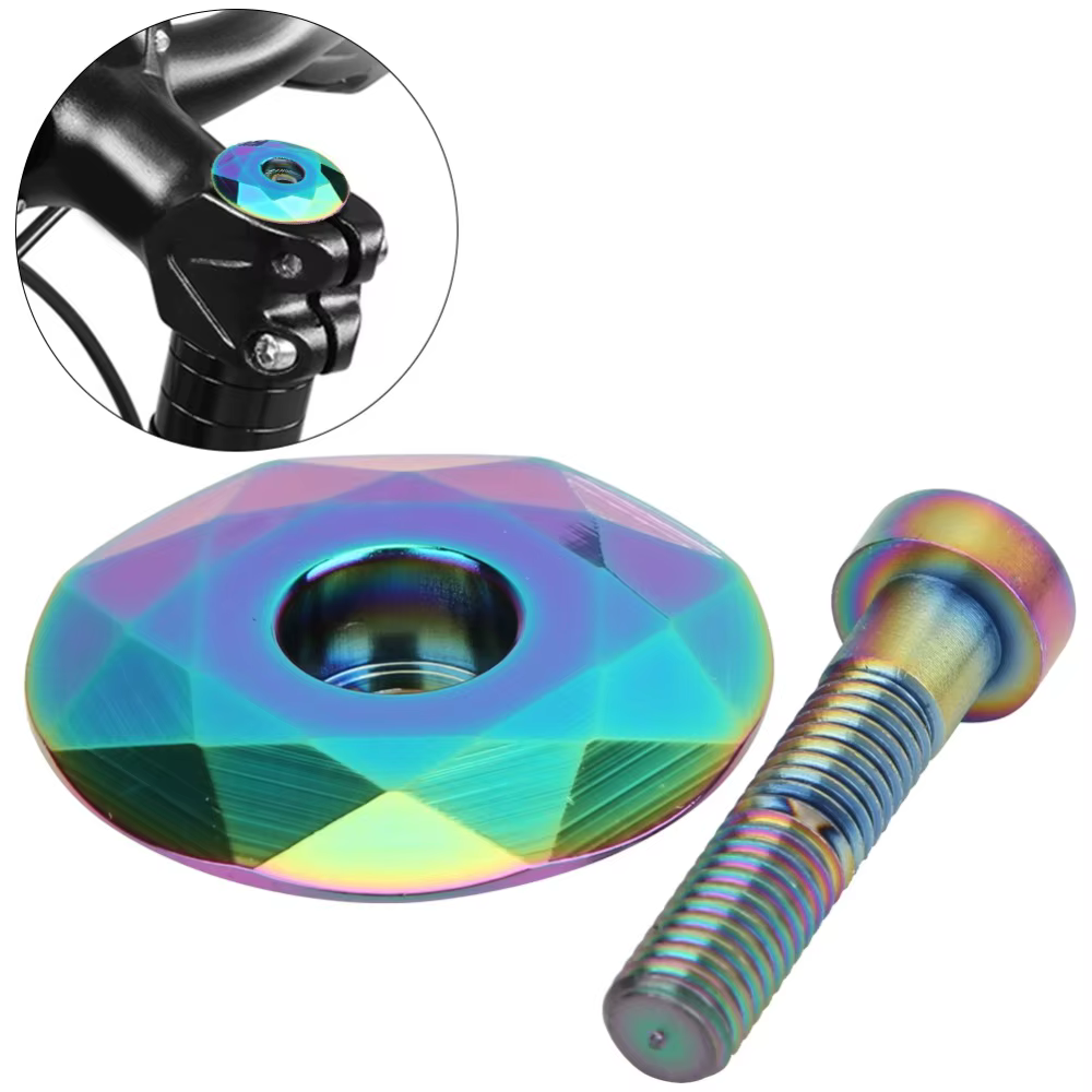 Capuchon supérieur de potence de vélo en alliage d'aluminium et acier avec boulon, doré et coloré, pour fourches de VTT de 28,6 mm de diamètre