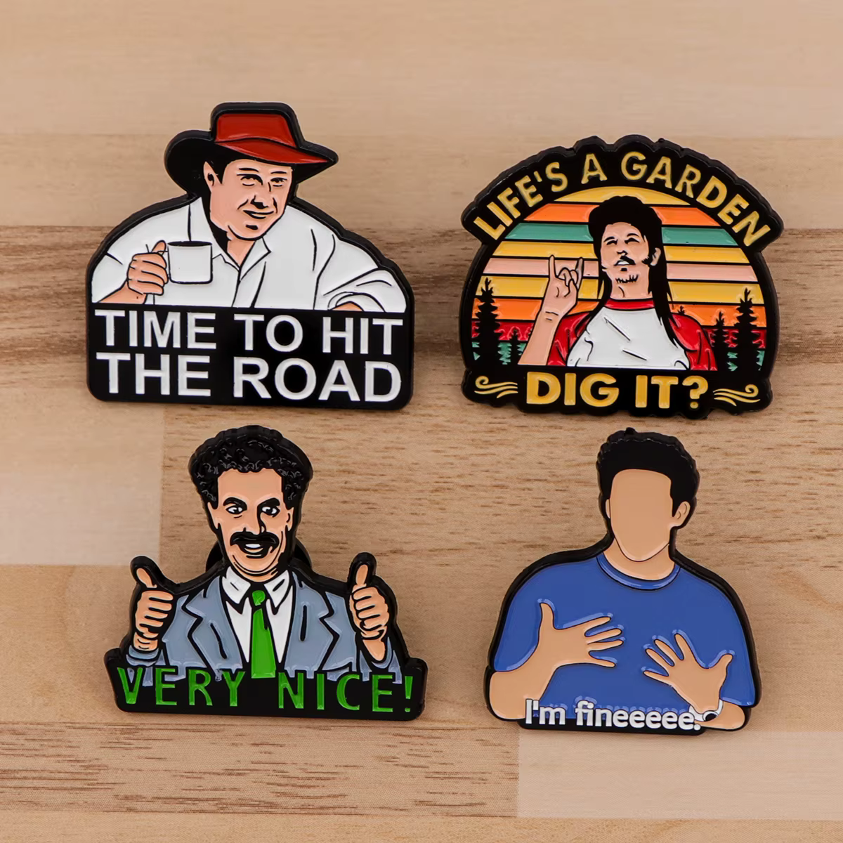 Broche en émail pour amis, Badges de citations amusantes sur sac à dos, broches pour femmes et hommes, épingles à revers, bijoux de dessin animé, accessoires de Cosplay, jouets cadeau