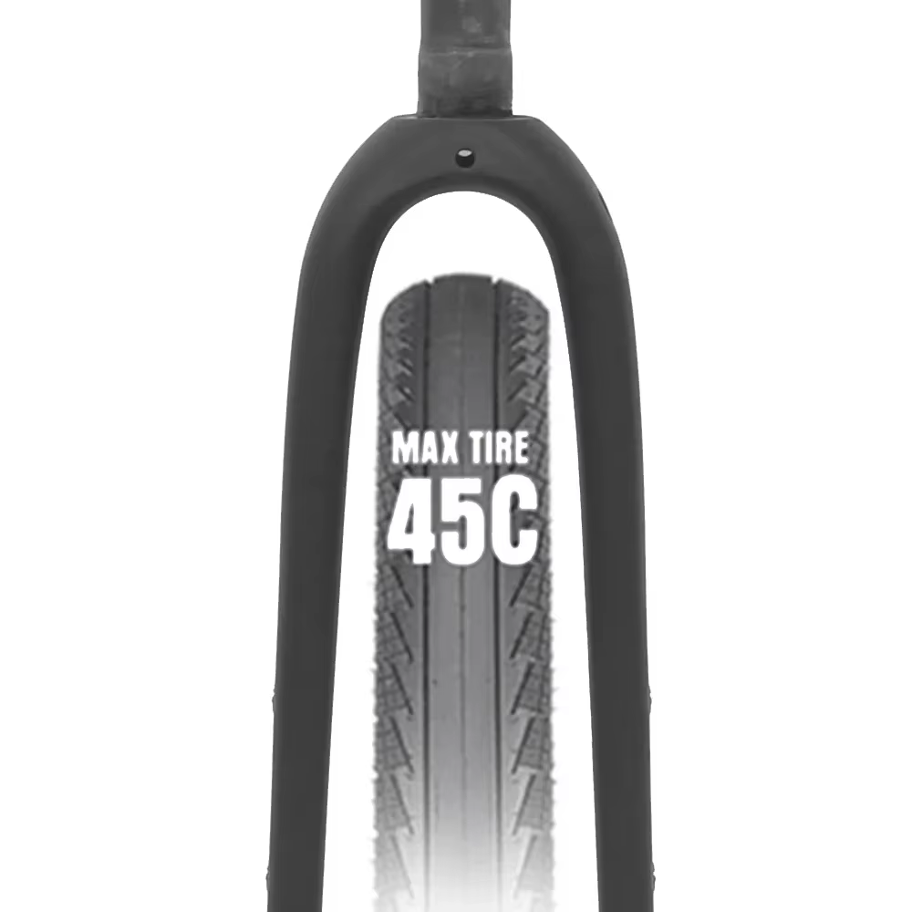 Fourche en carbone gravier - Routage de câbles interne - Dégagement des pneus 700x45c - Axe traversant 12x100 mm ou QR - Steerer droit/conique