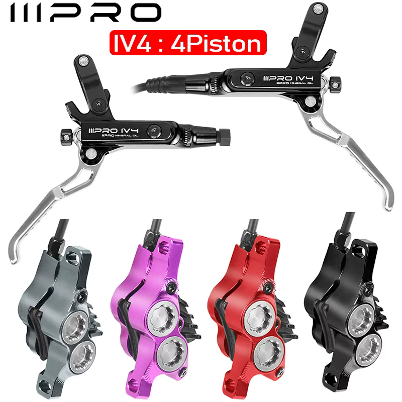 IIIPRO 4Piston vélo hydraulique frein à disque ensemble route VTT freins hydrauliques vtt