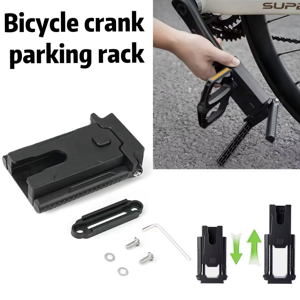 Support de stationnement latéral pour vélo, béquille arrière pratique à fixer sur le cadre pour vélo léger