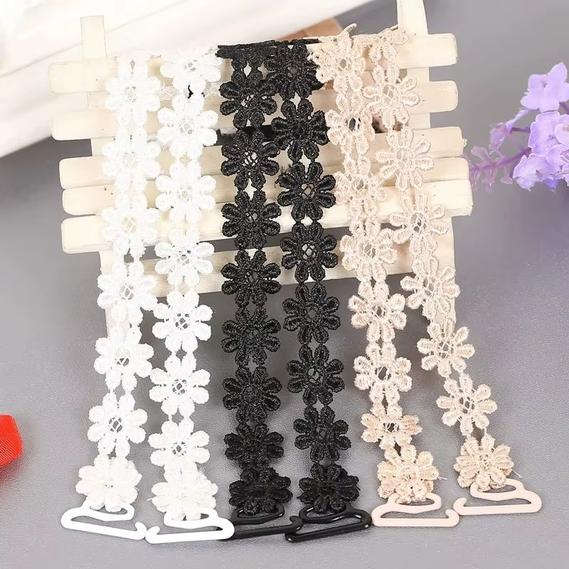 Bretelles de soutien-gorge en dentelle à fleurs, accessoires, sangle de soutien-gorge florale, antidérapante, bretelles blts réglables pour fête de mariage