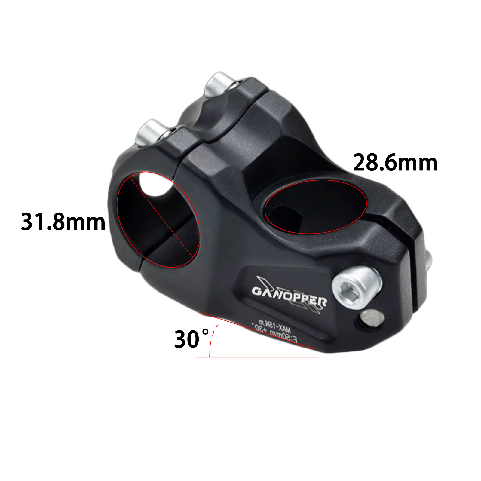 Tige de vélo 30 degrés 31.8*50mm