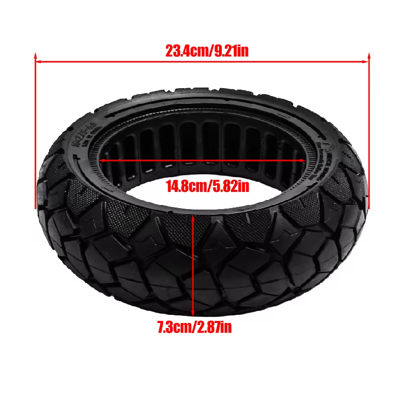 Pneu solide 10x2.75-6.5 pour trottinette électrique