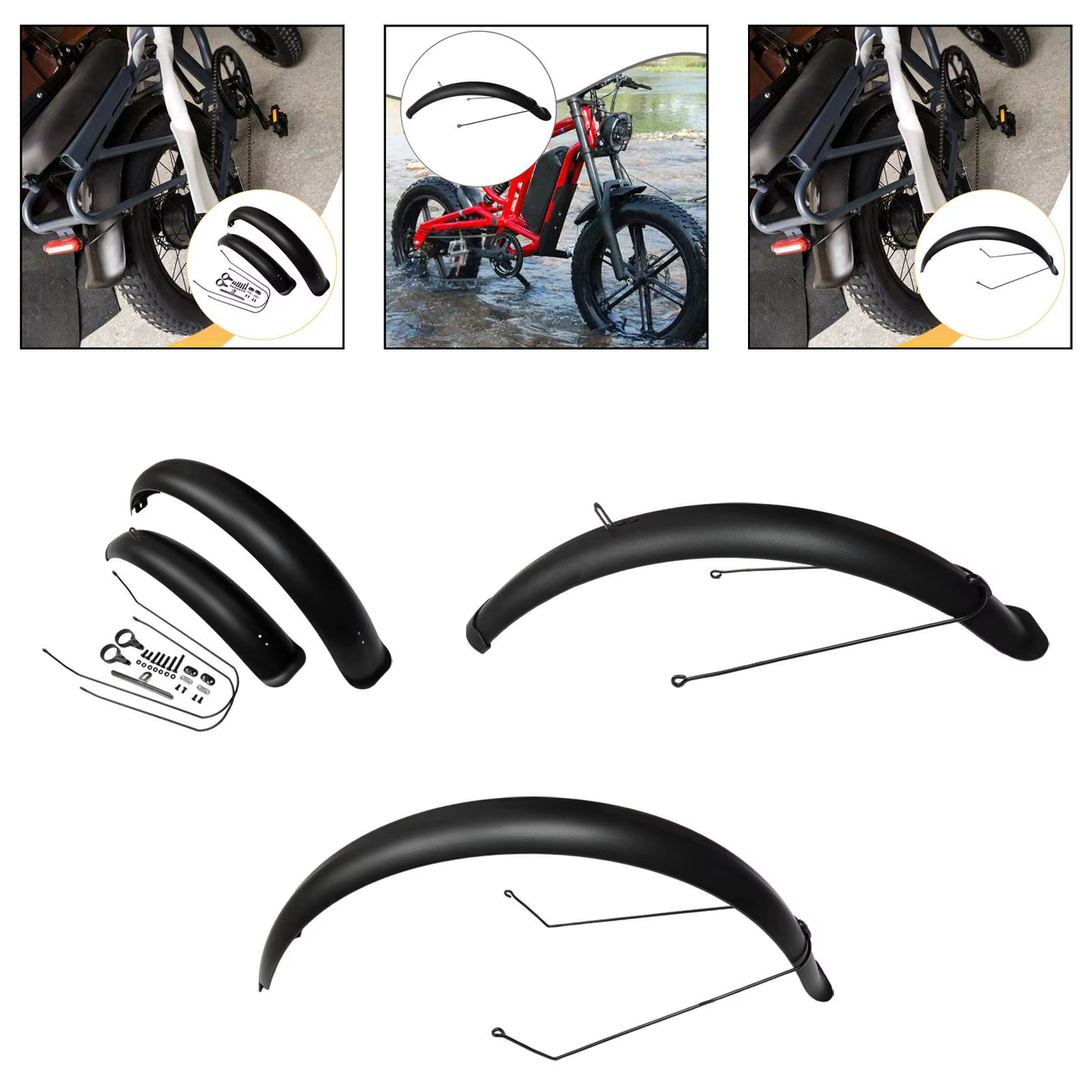 Garde-boue léger pour vélo à pneus larges