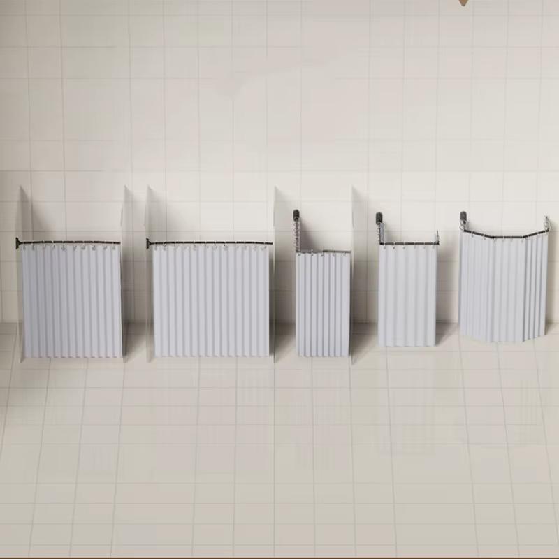 Ensemble de rideaux de douche pliables sans perçage à ventouses, cloison de douche invisible, séparation sec-humide pour salle de bain, étanche et rétractable