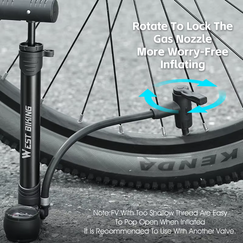 Pompe à vélo en alliage d'aluminium WEST BIKING