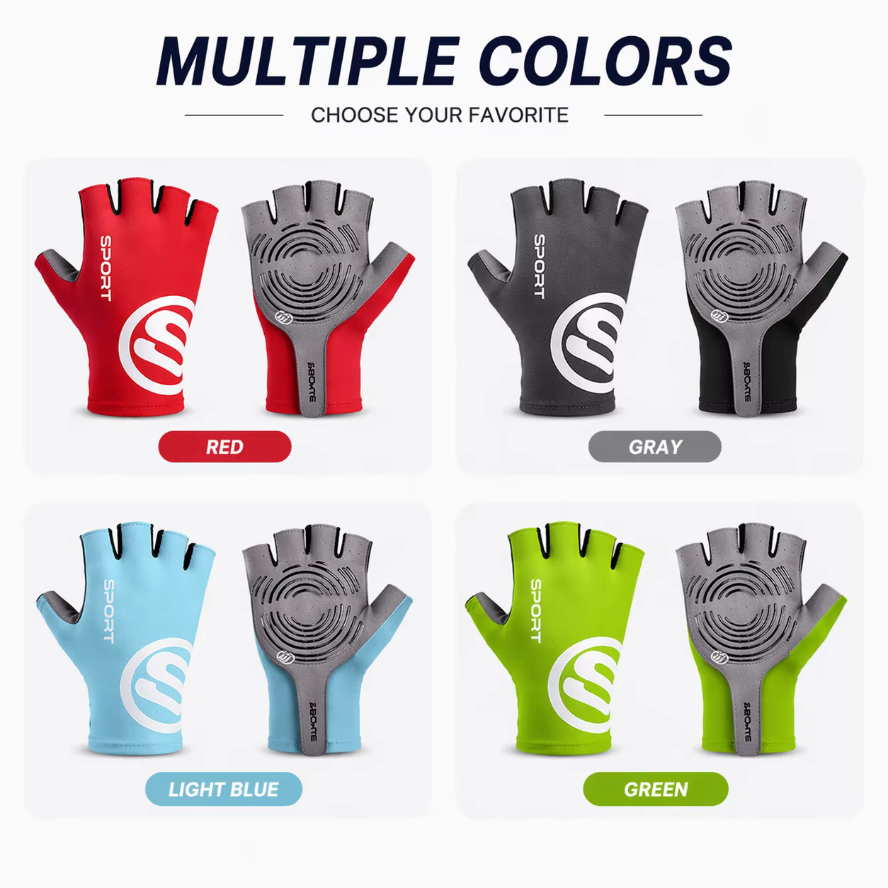 Gants de cyclisme demi-doigts pour tous