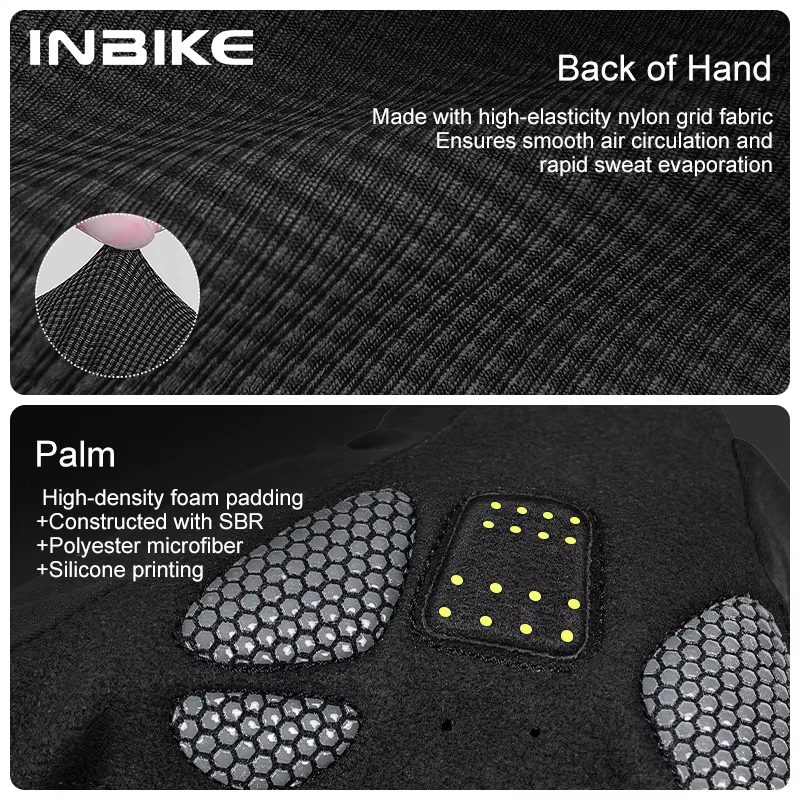 INBIKE demi doigt gants de cyclisme 2025 été unisexe respirant amorti résistant à l'abrasion vtt route VTT accessoires