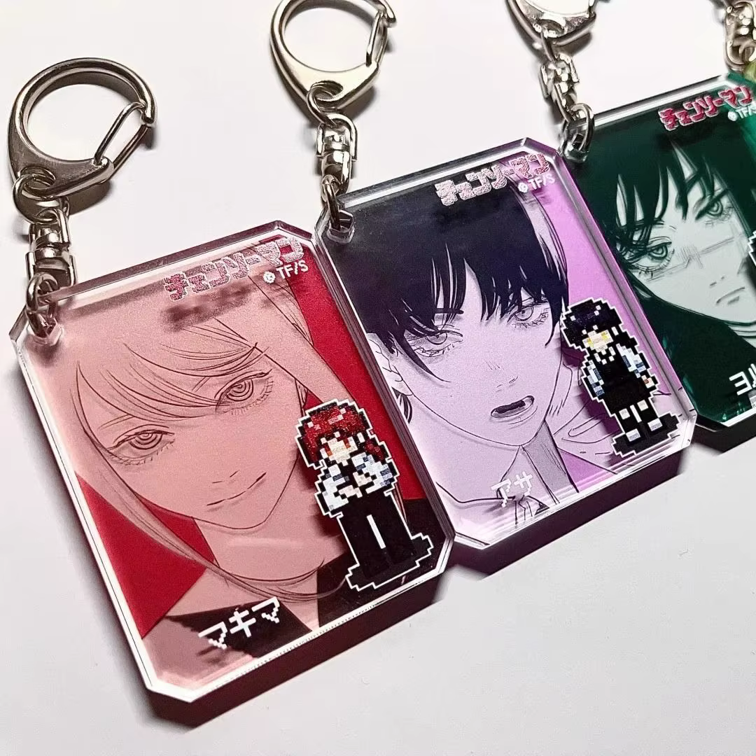 Porte-clés en acrylique Kawaii Chainsaw Man Makima, accessoires de sac, produits périphériques, pendentif de sac, cadeau