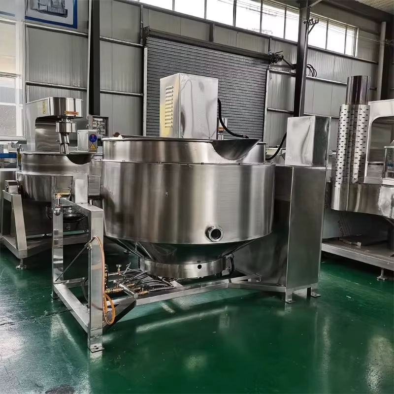 Bouilloire à bonbons inclinable 100-1000L, avec agitateur, vapeur à gaz, bouilloire électrique à gaine, marmite avec mélangeur