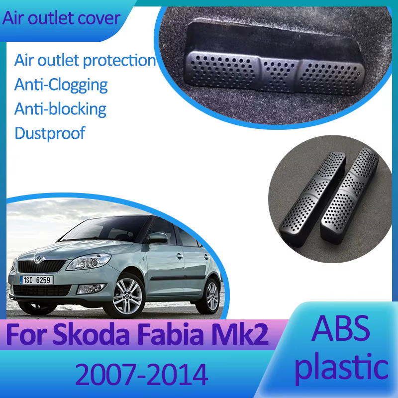 Couvercle de sortie d'air automatique pour Skoda Fabia, Mk2, 5J, MG, accessoires 2007-2014, 2011, 2012, protection d'évent de climatiseur, anti-poussière sous le siège