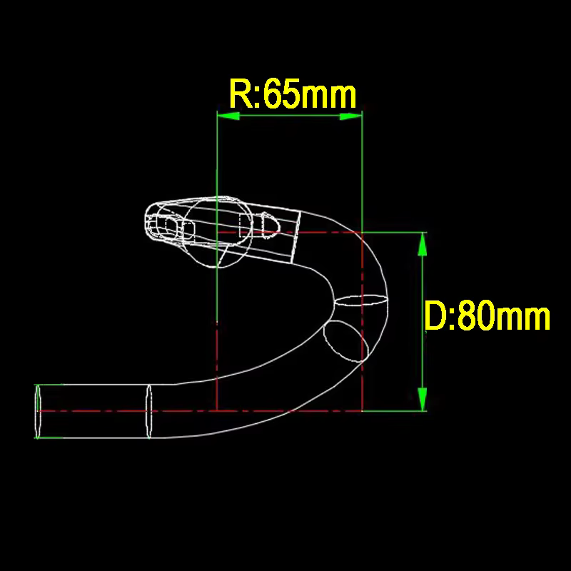 Guidon de vélo de route en gravier de carbone