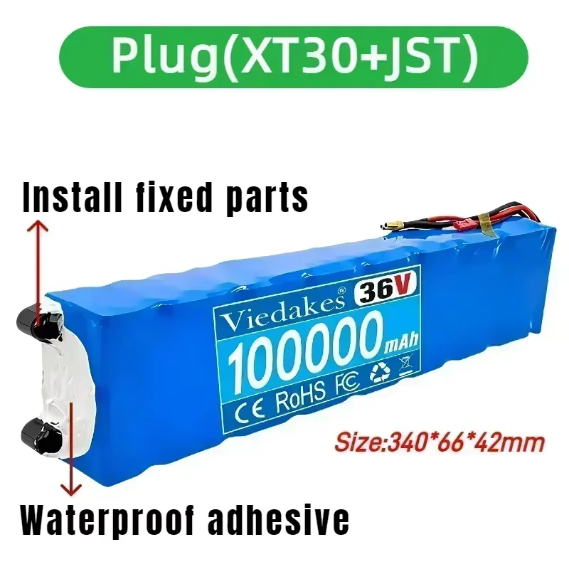 ✨ Batterie VIEDAKES 18650 10S3P 36V 100000mAh pour XiaoMi M365 Pro avec interface personnalisable et système BMS fiable