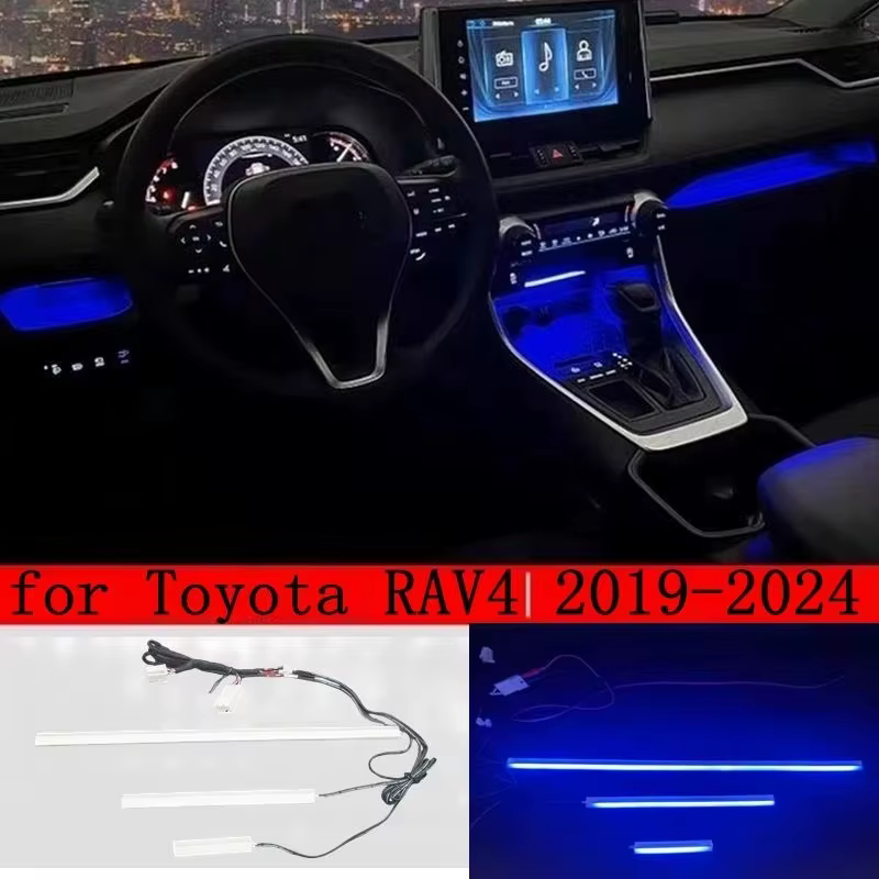 Pour 2020-2024 Toyota RAV4 xa50 accessoire prise à brancher voiture LED lumière d'ambiance Console centrale intérieur lecteur principal copilote
