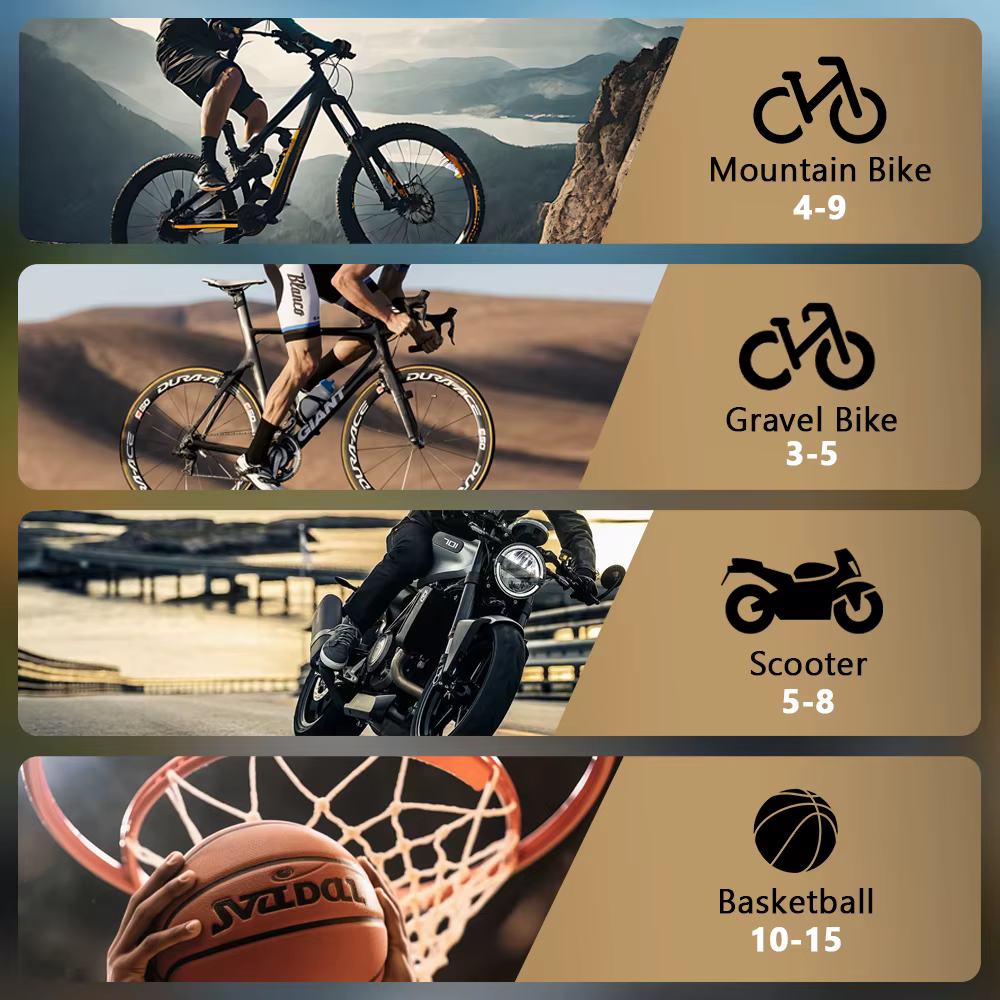 BSCOBBER Mini compresseur d'air pompe de cyclisme pour pneus de VTT gonfleur de pneu de vélo Portable avec jauge numérique 150PSI gravier