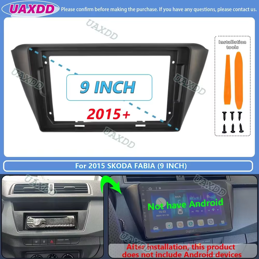 Adaptateur de faisceau de câbles pour tableau de bord de voiture, radio évitée, cadre Android, panneau, fascia, navigation canbus, SKvocation FABIA, 2008-2015, 9, 10 pouces