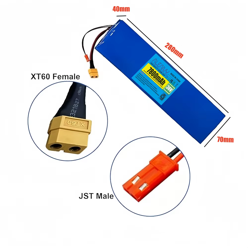 Batterie de Scooter électrique 36V 7.8Ah 10S3P 7800mah 250W-500W 42V