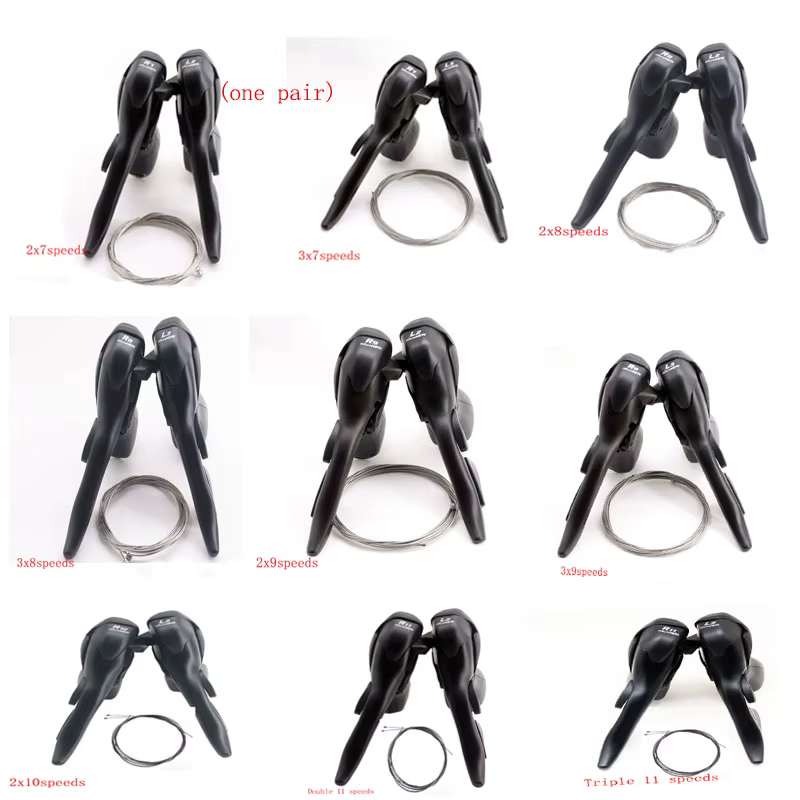 3x7 3x8 3x9 3x10 vitesses manette de vitesse vélo double contrôle leviers