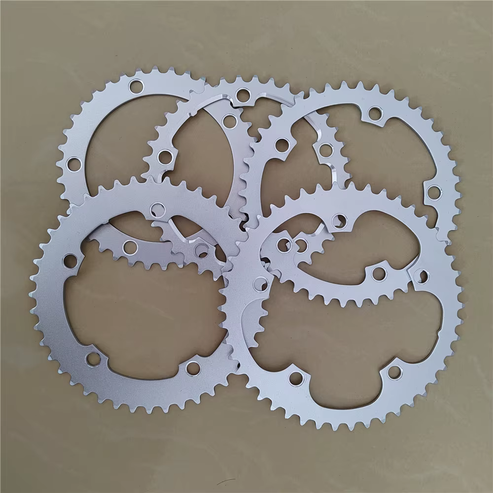Couronne de roue à chaîne en alliage d'aluminium argenté pour vélo pliant