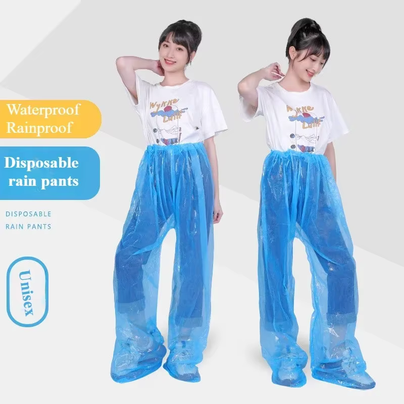 Nouveau pantalon de pluie jetable voyage en plein air cyclisme épaissi Pack pied dérive imperméable