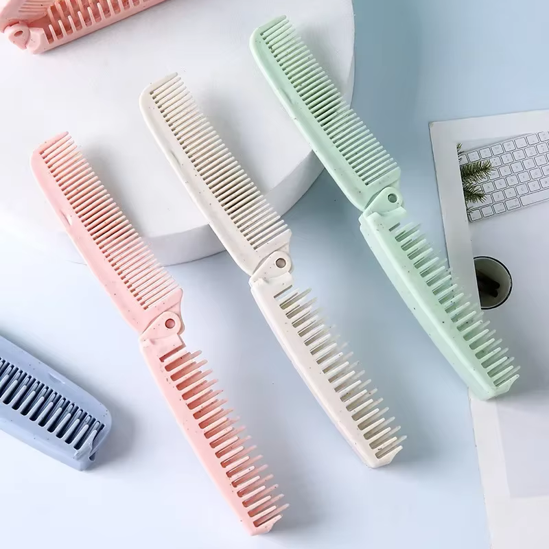 Peigne pliant Portable, brosse à cheveux antistatique de voyage, paille de blé pliante, outil de coiffure et de beauté, 1 pièce