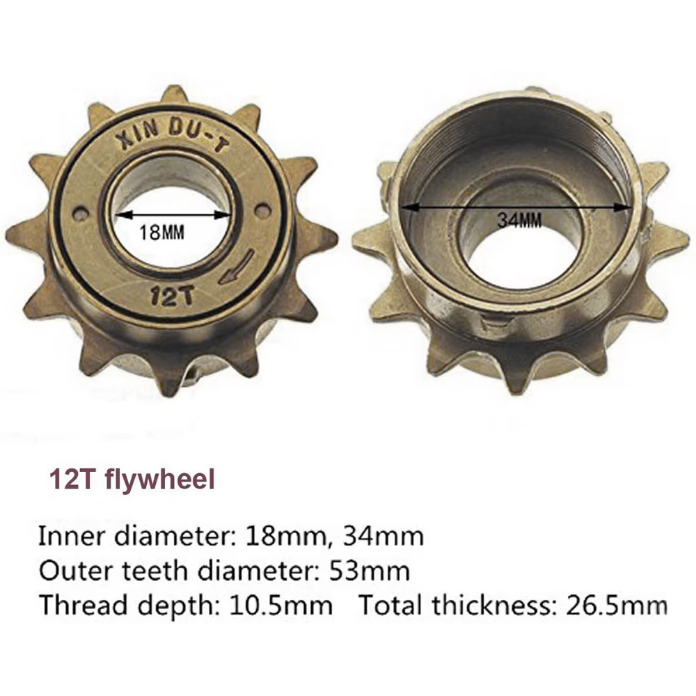 Pièces de vélo : Roue libre de vélo à vitesse unique 34MM 12T/14T/16T