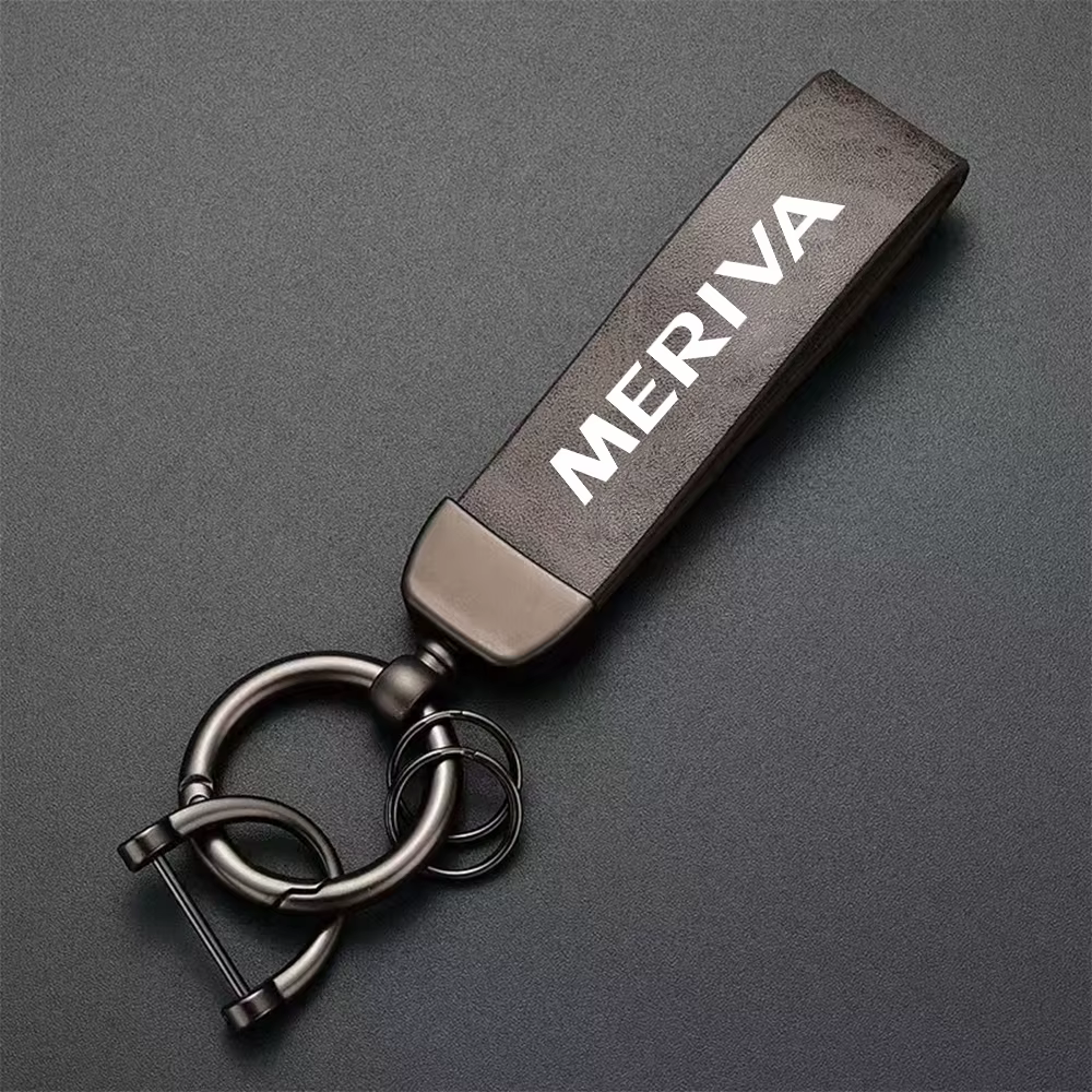 Porte-clés en cuir suédé de haute qualité, porte-clés de voiture avec boucle en forme de fer à cheval pour Opel MERIVA