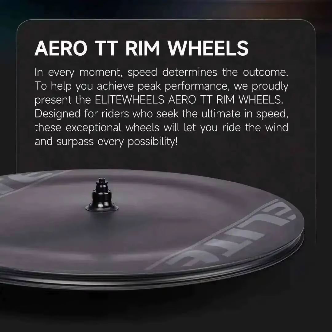 Roues ELITEWHEELS AERO-TT en fibre de carbone pour triathlon