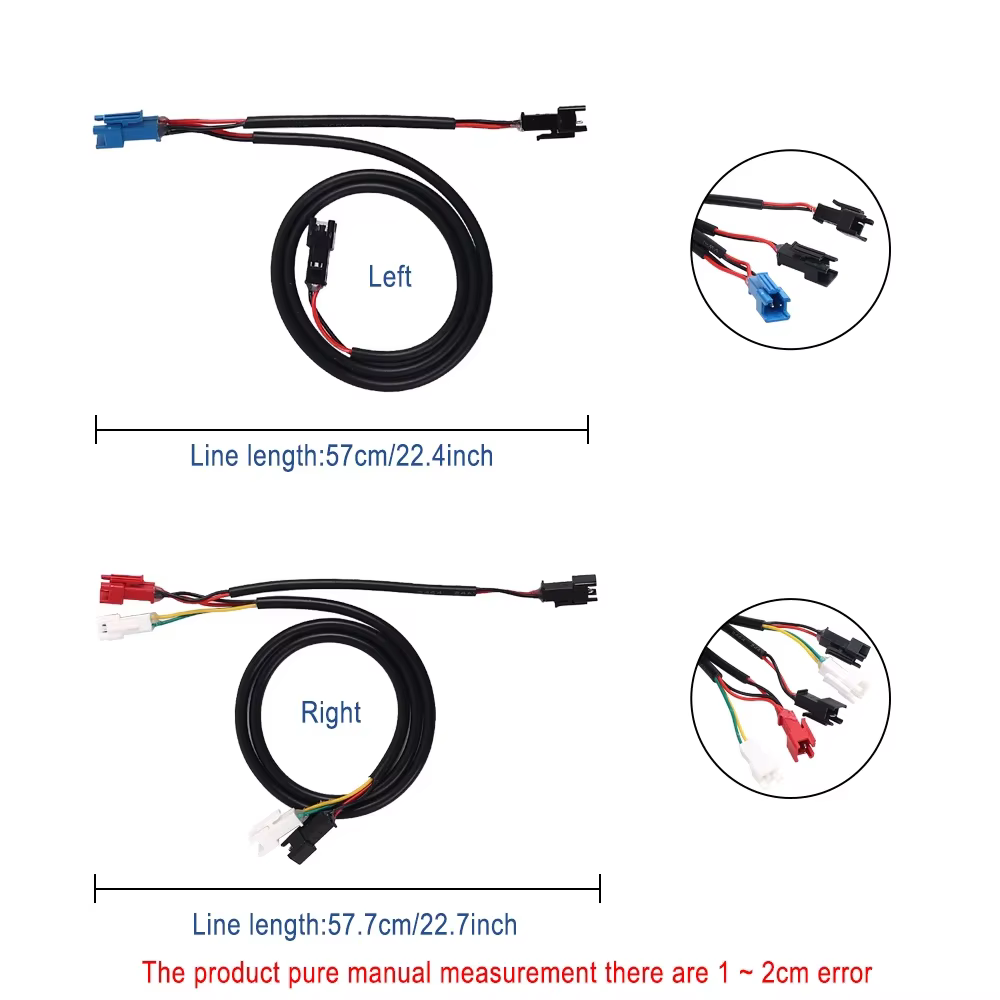 Câble de connexion de faisceau de câblage pour feux d'angle avant gauche et droit pour trottinette électrique Kukirin