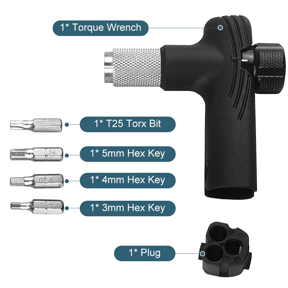 Kit d'entretien de vélo portable, couple réglable, 4 Nm, 5 Nm, 6Nm