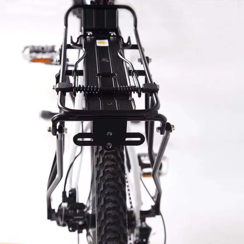 Porte-bagages arrière de vélo en aluminium noir