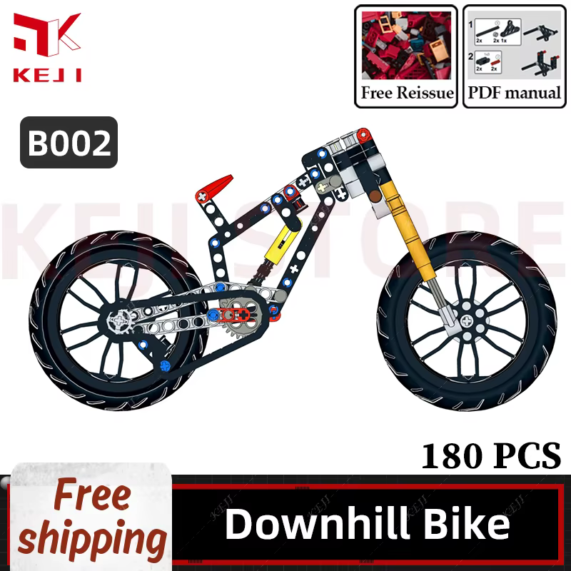 KEJI MOC descente VTT équitation hors route Suspension complète modèle blocs de construction briques Kits enfants jouets