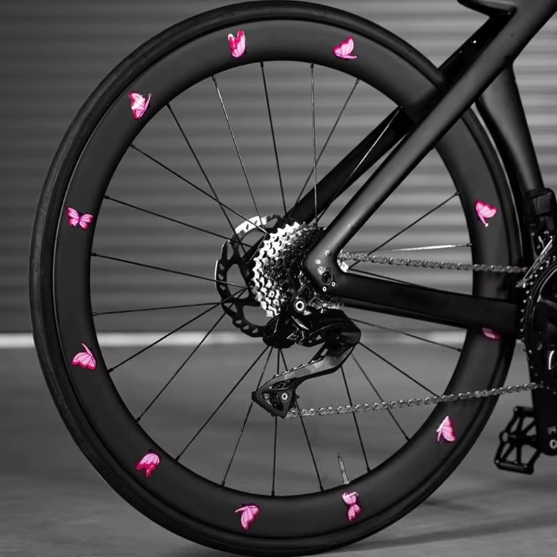 Autocollants pour jantes de vélo à motif papillon