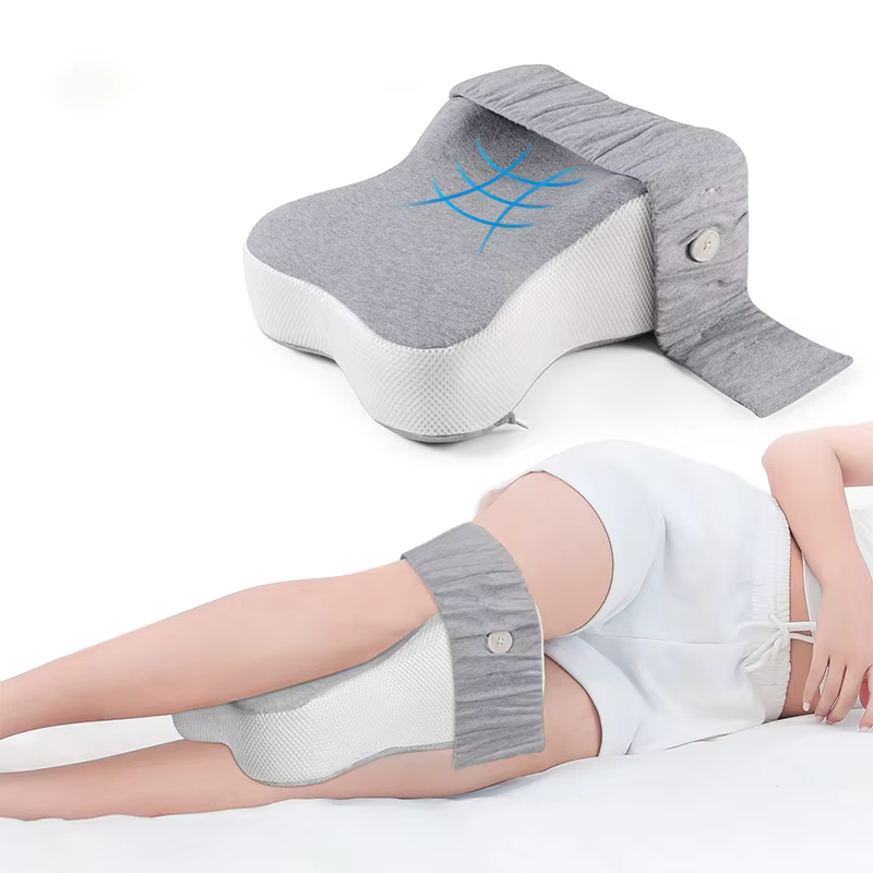 Oreiller long de 14 pouces pour dormir sur le côté, soutien complet des cuisses et des genoux pour une séparation des genoux requise, oreiller pour les jambes, grand, gris