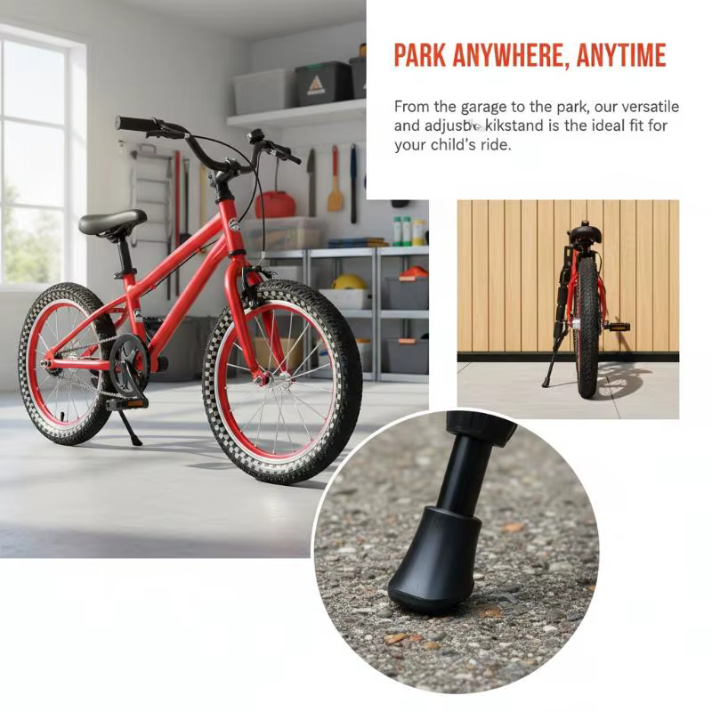 Béquille latérale pour vélo enfant 12/14/16/18/20 pouces – Support de stationnement