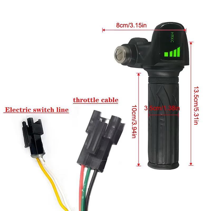 Accélérateur à poignée torsadée avec moniteur d'alimentation pour vélos électriques Ridstar série Q20/H20 48