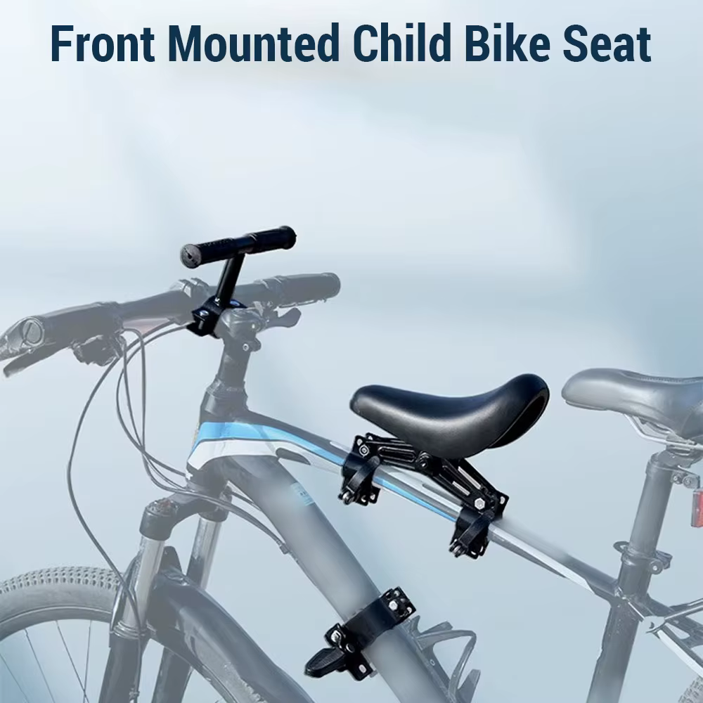 Sièges de vélo montés à l'avant avec guidon et pédales, pour enfants