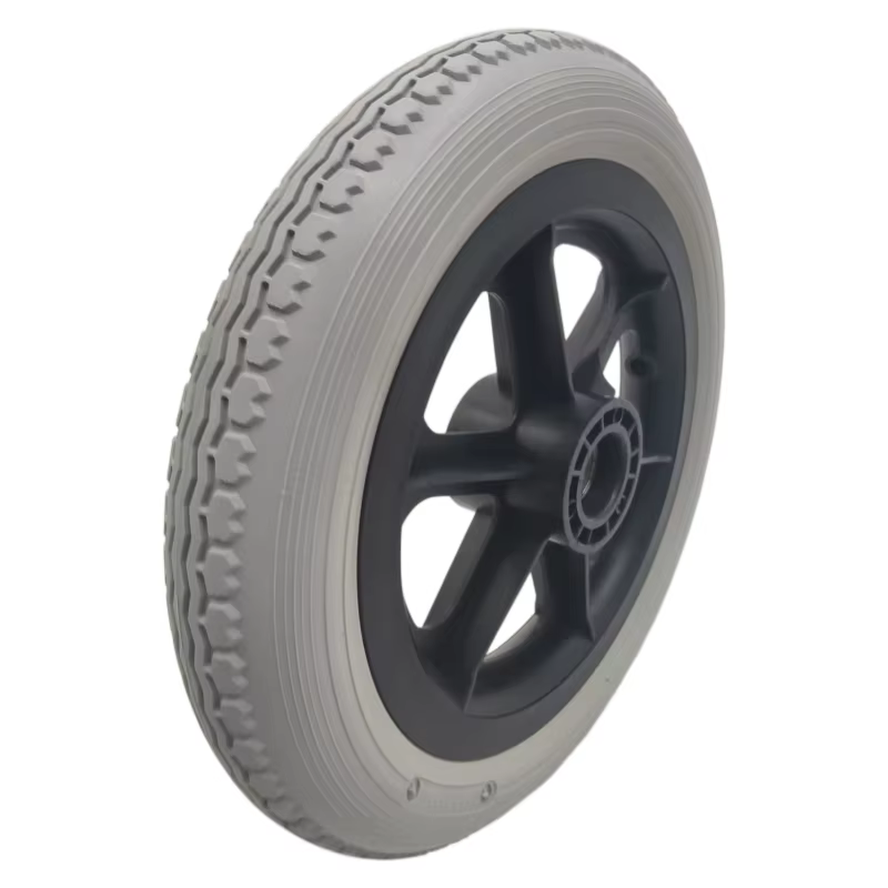 Pneus solides gris non gonflables de 12 1/2 x 2 1/4, adaptés au remplacement des pneus de trottinettes électriques, résistants à l'usure et antidérapants.