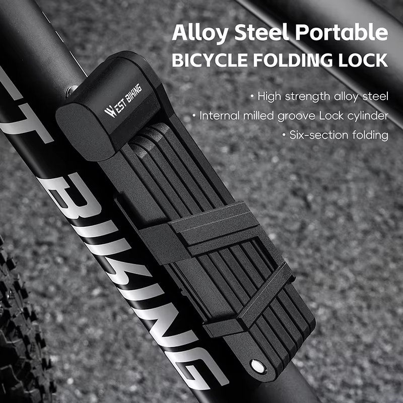 WEST BIKING-Serrure antivol pliable pour vélo de route et VTT