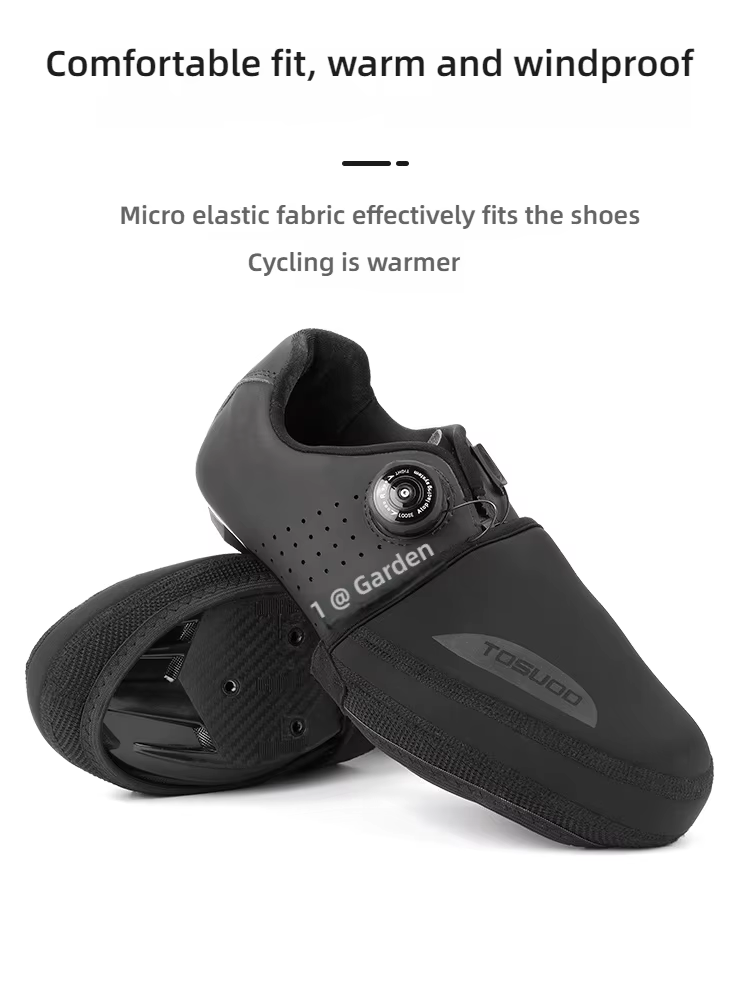 TOSUOD couvre-chaussures de cyclisme coupe-vent tissu résistant à l'abrasion garder au chaud demi-chaussures vtt vélo